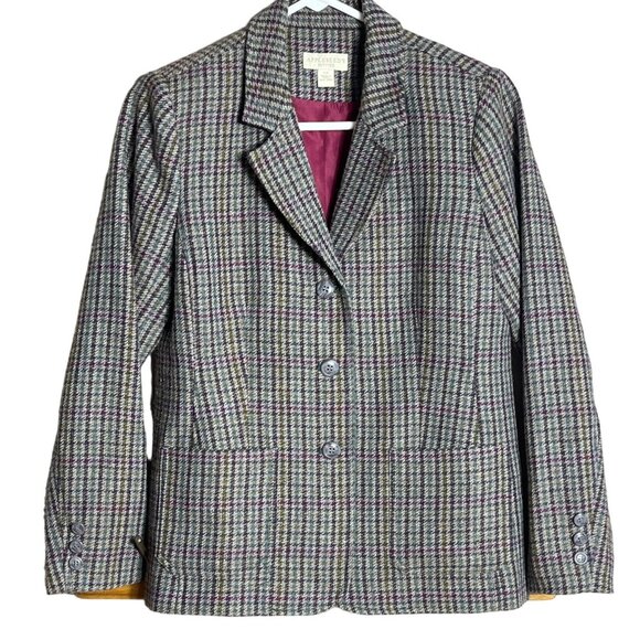 Appleseeds Blazer Tweed Jacket Waist Accent Elegant Preppy Academia Womens 6 - Picture 8 of 12